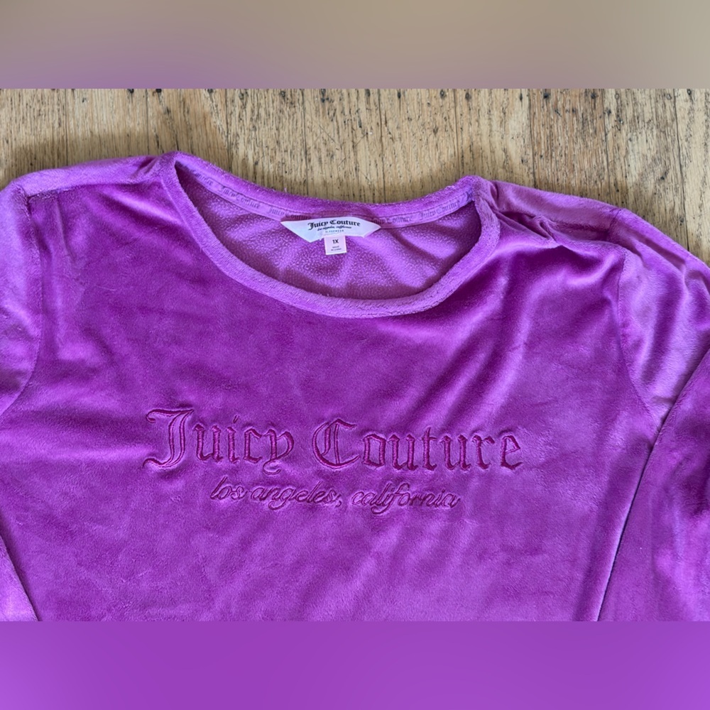 Juicy couture velour long sleeve tee shirt - Picture 2 of 5